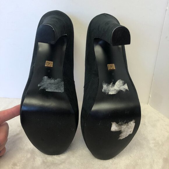 Pour La Victoire Black Suede Platform Pump Heels Size 9 - Picture 9 of 11